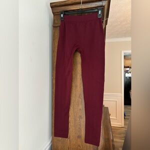 Pink Rose Burgundy Leggings